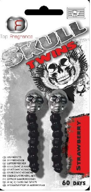 2x Zapach Samochodowy Klips Czaszka Truskaw Kratka