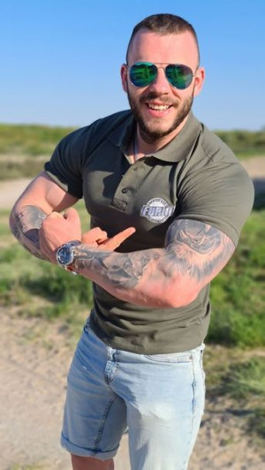 Koszulka męska polo khaki z haftem FURIA rozm.XL