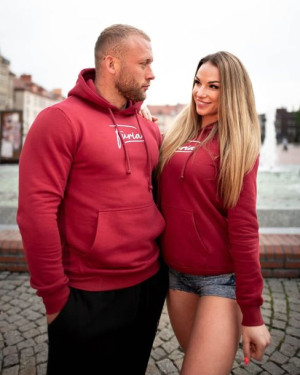 Bluza męska bordowa z kapturem Furia rozm.XXL