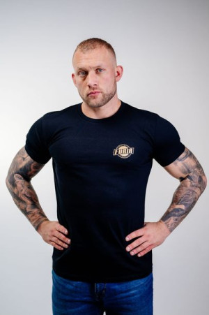 Koszulka męska czarna złote logo Furia rozm.3XL