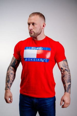Koszulka czerwona TO MY KOKSIARZE męska rozm.XXL
