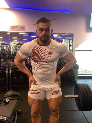 Koszulka rashguard biało-czerwony męska Furia rozm.XXL