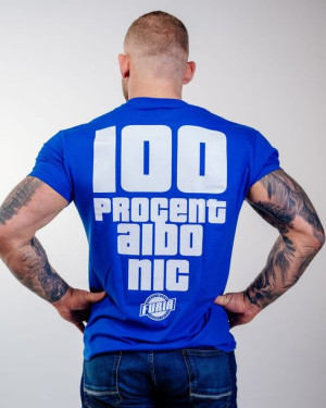 Koszulka 100% albo nic niebieska męska rozm.S