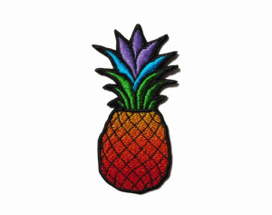 Haftowana Naszywka kolorowy ananas