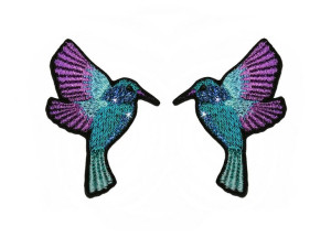 Zestaw haftowanych naszywek kolibry - Lustrzane Odbicie