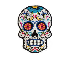Haftowana Naszywka na ubranie Sugarskull