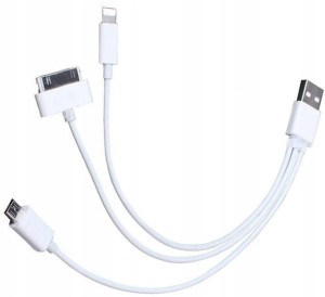 Kabel Kable Zestaw Usb 3w1 Iphone 8pin Samsung