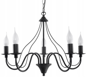 Minerwa Czarny Żyrandol Klasyczna Lampa Wisząca Le