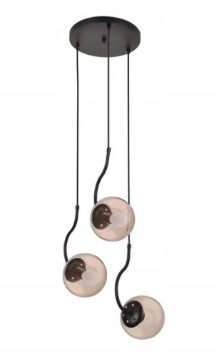 Hook 3 Czarna Lampa Wisząca Sufitowa Żyrandol Led