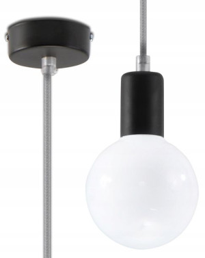 Lampa Wisząca Edison Szara