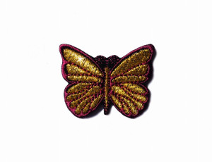 Haftowana Naszywka Złoty motyl w ruby