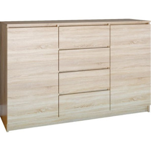 Komoda 140 2 Drzwi 4 Szuflady Sonoma