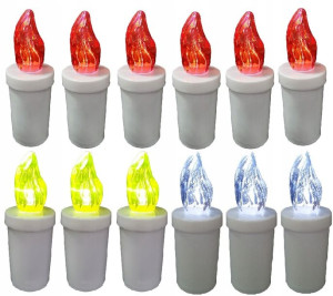 12 X Wkład Led Do Zniczy Wkłady 3 Kolory Baterie