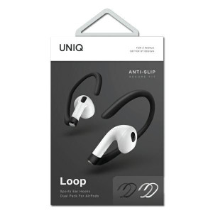 Uchwyty do Apple AirPods UNIQ Loop Sports Ear Hooks biały-czarny/white-blac