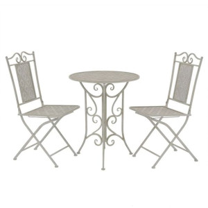 3-cz. zestaw mebli bistro, stal, szary