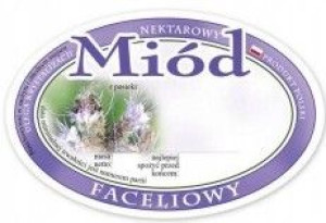 ETYKIETY MIÓD faceliowy owalny 100szt facelia E315