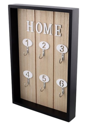 Szafka Klucze Drewno Haczyki 6 Szt Decor Organizer