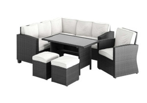 Meble Ogrodowe Dla 8 Osób Rattan 1091 Czarny