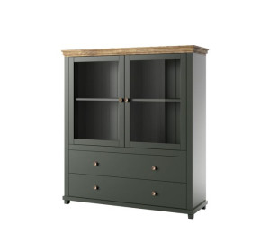 Witryna 2d2s Elora Zielony+dąb 126cm