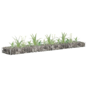 Lumarko Podwyższona donica gabionowa, galwanizowana stal, 180x30x10 cm