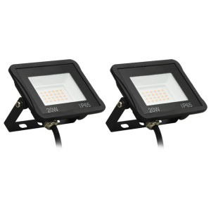Reflektory LED, 2 szt., 20 W, ciepłe białe światło