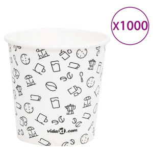 Papierowe kubki, 120 ml, 1000 szt., biało-czarne