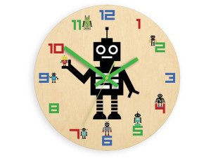 Zegar Ścienny Robot 30cm Cichy