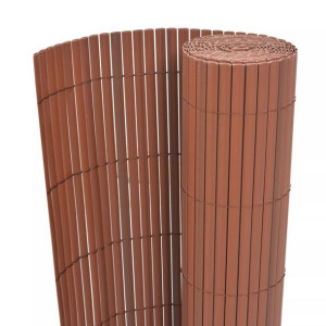 Dwustronne ogrodzenie ogrodowe, PVC, 90x500 cm, brązowe