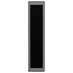 Chodnik dywanowy, BCF, czarny z motywem, 100x500 cm