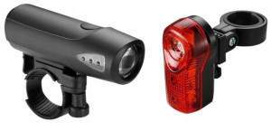Lampka Oświetlenie Rowerowe Kompl Led Jy-224+173a