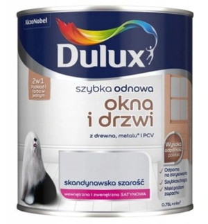 DULUX SZYBKA ODNOWA okna i drzwi skandynawska szarość, 750ml