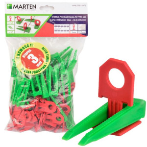 System Poziomowania Marten Czerwony Klips 50szt Klin 50szt