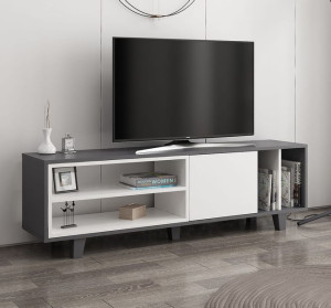Nowoczesny stolik RTV antracyt/biały 160 cm