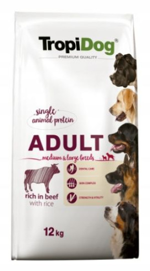 Tropidog Premium Adult M&l Beef Rice 12 Kg