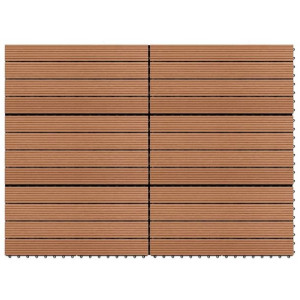 Płytki tarasowe z WPC, 60x30 cm, 6 szt., 1 m², brązowe