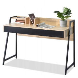 Designerskie Biurko 120 Riko Dąb Sonoma Czarne Do Pracy W Domu