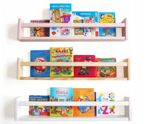 Półka na Książki Zabawki Styl Skandynawski Biała Montessori