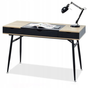 Designerskie Biurko 120cm Boden Sonoma-czarny Z Otwieranym Blatem