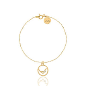 Bransoletka srebrna pozłacana ze znakiem zodiaku