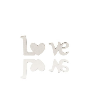 Kolczyki srebrne love