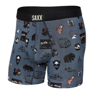 Bokserki męskie szybkoschnące SAXX VIBE Boxer Dziki Zachód - Grafitowe M