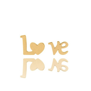Kolczyki srebrne pozłacane love