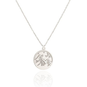 Naszyjnik srebrny z grawerowanymi górami