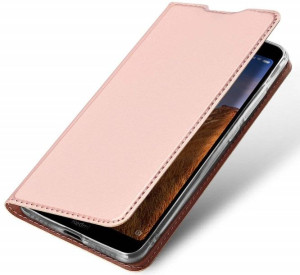 Etui REALME 8I z klapką Dux Ducis skórzane Skin Leather jasny róż