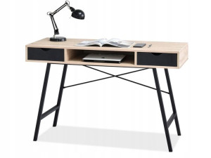 Modne Minimalistyczne Biurko Do Domu Gavle Sonoma Z Czarnymi Szufladami