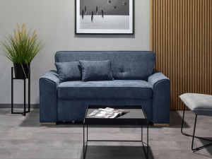 Wygodna Sofa Wolnostojąca Z Poduszkami Lino Szary Granat