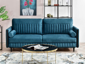 Morska Sofa Z Pojemnikiem Na Pościel Malone Pionowe Przeszycia