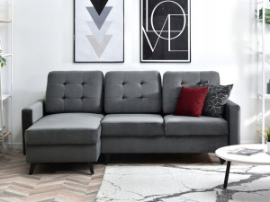 Designerski Narożnik Z Modnym Pikowaniem Aura