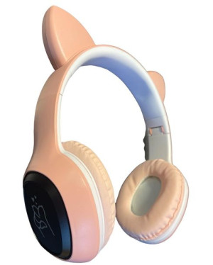 Słuchawki Bezprzewodowe Nauszne Bluetooth Kocie Uszy Led Rgb Cat Ears Różow