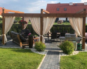 ZASŁONY TARASOWE DO ALTANY PERGOLĘ wys. 250 szarfa w komplecie